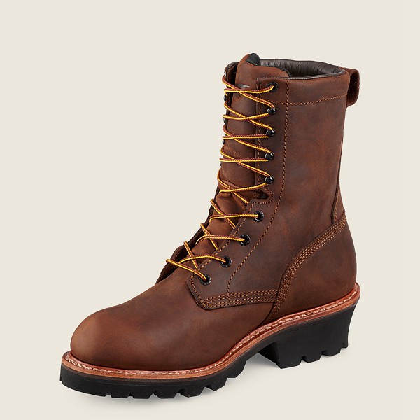 Red Wing Safety Boots Brown - Red Wing Mens Loggermax - 9-inch Insulated Waterproof Toe - MPJER-0168